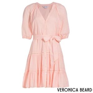 Veronica Beard Dewey Tiered Cotton Button-Up Dress